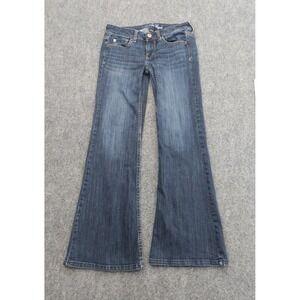 American Eagle AE Hipster Jeans Womens 4 Blue Low Rise Flare Boot Y2K Stretch